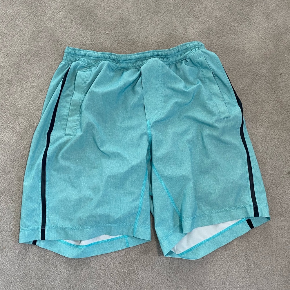 LuluLemon Lined Shorts Mens Large Green Blue